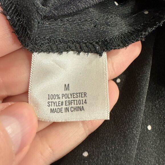 Blue Rain For Francesca’s Black & White Polka Dot Cami Blouse Size Medium - Picture 11 of 12